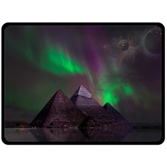 Fantasy Pyramid Mystic Space Double Sided Fleece Blanket (large)  by Wegoenart