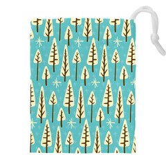 Vector-white-cartoon-trees-pattern Drawstring Pouch (5xl) by nateshop