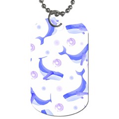 Whale Fish Sea Pattern Mammal Ocean Dog Tag (two Sides) by Ravend