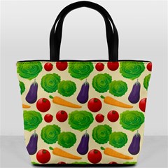 Food Illustration Pattern Texture Bucket Bag by Ravend