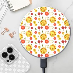 Illustration Pizza Background Vegetable Wireless Charger by Ravend