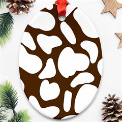 Brown White Cow Ornament (oval) by ConteMonfrey