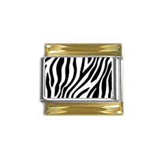 Zebra Vibes Animal Print Gold Trim Italian Charm (9mm)