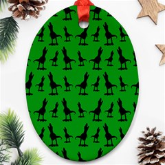 Green Dinos Ornament (oval) by ConteMonfrey