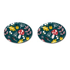 Autumn Nature Sheets Forest Cufflinks (oval) by Ravend