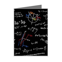 Black Background Text Overlay  Mathematics Formula Mini Greeting Card by danenraven