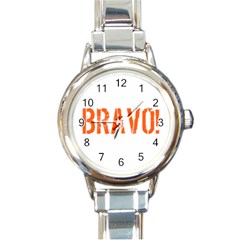 Bravo! Italian Saying Round Italian Charm Watch by ConteMonfrey