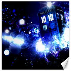 Tardis Background Space Canvas 12  X 12 