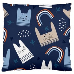 Colorful-cute-cats-seamless-pattern Large Cushion Case (two Sides)