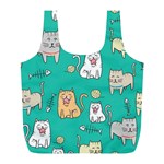 Seamless-pattern-cute-cat-cartoon-with-hand-drawn-style Full Print Recycle Bag (L) Back