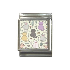 Funny Cartoon Cats Seamless Pattern Italian Charm (13mm) by Jancukart