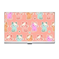 Cute-kawaii-kittens-seamless-pattern Business Card Holder