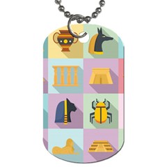 Egypt-icons-set-flat-style Dog Tag (one Side)