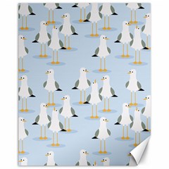 Cute-seagulls-seamless-pattern-light-blue-background Canvas 11  X 14 