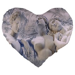 Three Graces Collage Artwork Large 19  Premium Flano Heart Shape Cushions by dflcprintsclothing