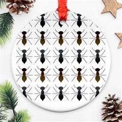 Ants Insect Pattern Cartoon Ant Animal Ornament (round) by Ravend