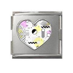 Graphic-design-geometric-background Mega Link Heart Italian Charm (18mm)