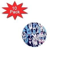 Dogs-seamless-pattern 1  Mini Magnet (10 Pack)  by Wegoenart