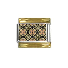 Seamless-mexican-pattern Gold Trim Italian Charm (9mm)