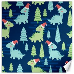 Cute-dinosaurs-animal-seamless-pattern-doodle-dino-winter-theme Canvas 16  X 16  by Wegoenart