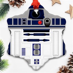 Robot R2d2 R2 D2 Pattern Snowflake Ornament (two Sides)