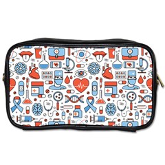 Medical Icons Square Seamless Pattern Toiletries Bag (one Side) by Jancukart