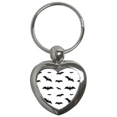 Bat Pattern Key Chain (heart) by Valentinaart