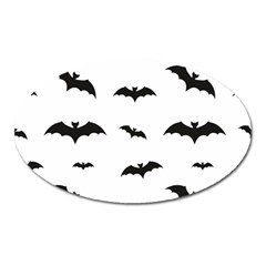 Bat Pattern Oval Magnet by Valentinaart