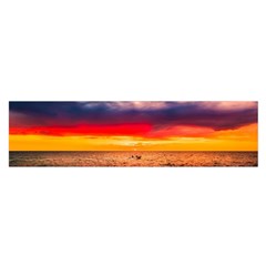 Denmark Sunset Dusk Sky Clouds Sea Ocean Water Oblong Satin Scarf (16  X 60 ) by danenraven