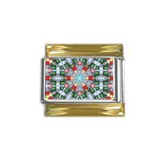 Geometric Symmetrical Symmetry Data Futuristic Gold Trim Italian Charm (9mm)