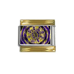 Fractal Glowing Kaleidoscope Gold Trim Italian Charm (9mm)