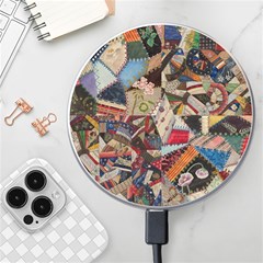 Background Embroidery Pattern Stitches Abstract Wireless Charger by Pakemis