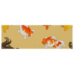 Gold Fish Seamless Pattern Background Banner and Sign 12  x 4  Front