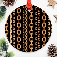 Gold-chain-jewelry-seamless-pattern Ornament (round) by Pakemis
