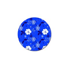 Blooming-seamless-pattern-blue-colors Golf Ball Marker by Pakemis