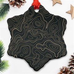 Damask-seamless-pattern Snowflake Ornament (two Sides) by Pakemis