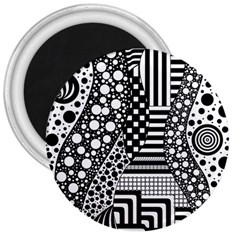 Black And White 3  Magnets by gasi