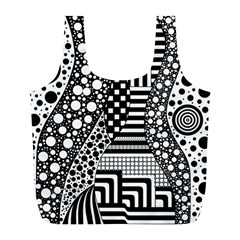 Black And White Design Full Print Recycle Bag (l) by gasi