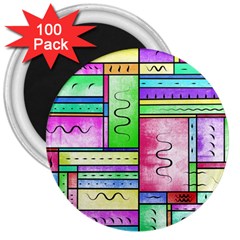 Colorful Pattern 3  Magnets (100 Pack) by gasi