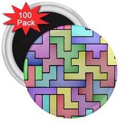 Colorful Stylish Design 3  Magnets (100 Pack) by gasi