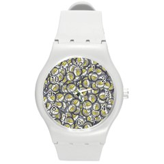 Gong Instrument Motif Pattern Round Plastic Sport Watch (m) by dflcprintsclothing