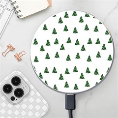 Green Christmas Trees White Wireless Charger by TetiBright