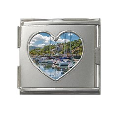 Piriapolis City Port, Maldonado, Uruguay Mega Link Heart Italian Charm (18mm) by dflcprintsclothing