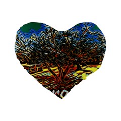 Colorful Verona Olive Tree Standard 16  Premium Flano Heart Shape Cushions by ConteMonfrey