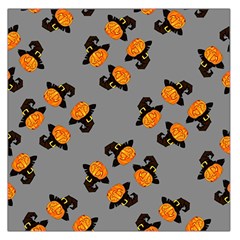 Pumpkin Heads With Hat Gray Square Satin Scarf (36  X 36 ) by TetiBright