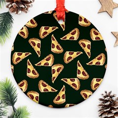 Pizza Slices Pattern Green Ornament (round) by TetiBright