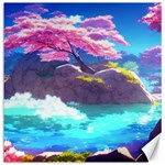 Fantasy Japan Mountains Cherry Blossoms Nature Canvas 16  x 16  15.2 x15.41  Canvas - 1