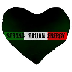 Strong Italian Energy  Large 19  Premium Flano Heart Shape Cushions by ConteMonfrey