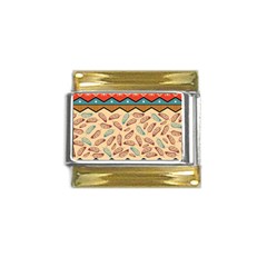 Ethnic-tribal-pattern-background Gold Trim Italian Charm (9mm)