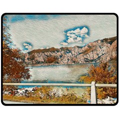 Side Way To Lake Garda, Italy  One Side Fleece Blanket (medium) by ConteMonfrey